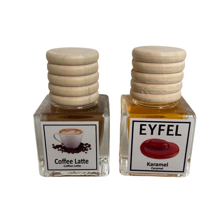 خوشبوکننده هوا خودرو ایفل مدل کافه لته و کارامل کد Coffe Latte-Caramel حجم 10 میلی‌ لیتر بسته 2 عددی